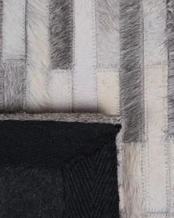 Clearance Beliani Tappeto AHILLI Grigio Pelle naturale Marrone Grigio