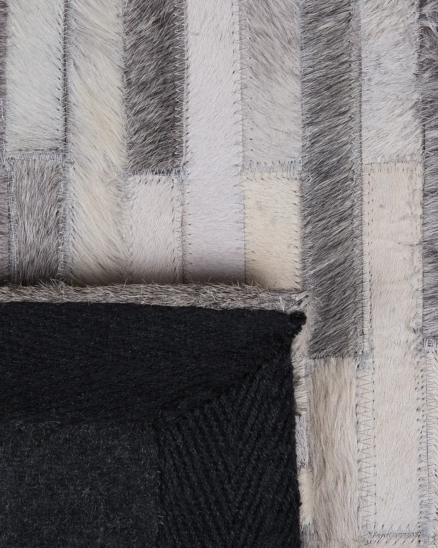 Clearance Beliani Tappeto AHILLI Grigio Pelle naturale Marrone Grigio