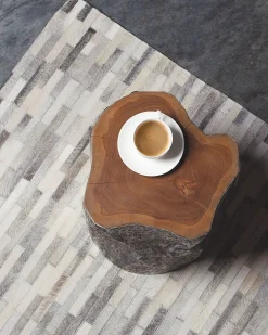 Clearance Beliani Tappeto AHILLI Grigio Pelle naturale Marrone Grigio