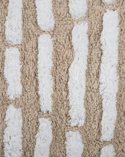 Hot Beliani Tappeto AHIRLI Beige 120 x 180 cm Cotone Bianco Beige