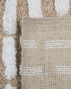 Hot Beliani Tappeto AHIRLI Beige 120 x 180 cm Cotone Bianco Beige
