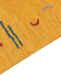 Hot Beliani Tappeto AKALAN Giallo Lana Persiano Giallo Multicolore