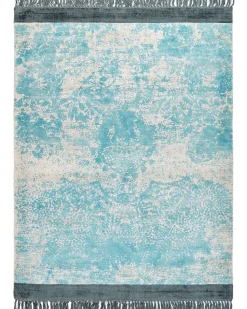 Best Beliani Tappeto AKARSU Blu Viscosa Beige Blu