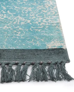 Best Beliani Tappeto AKARSU Blu Viscosa Beige Blu