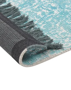 Best Beliani Tappeto AKARSU Blu Viscosa Beige Blu