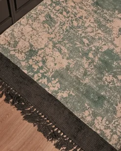 Sale Beliani Tappeto AKARSU Verde Viscosa Beige Nero Verde