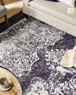 Discount Beliani Tappeto AKARSU Viola Viscosa Bianco Viola