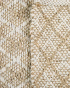 Best Beliani Tappeto AKBEZ Beige chiaro 50 x 80 cm Iuta Bianco Beige