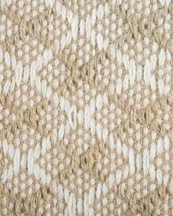 Best Beliani Tappeto AKBEZ Beige chiaro 50 x 80 cm Iuta Bianco Beige