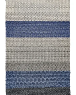 Online Beliani Tappeto AKKAYA Blu Lana Blu Grigio Multicolore Nero
