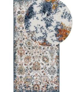 Discount Beliani Tappeto AKORI Multicolore 80 x 150 cm Arancione Beige Blu Giallo Multicolore
