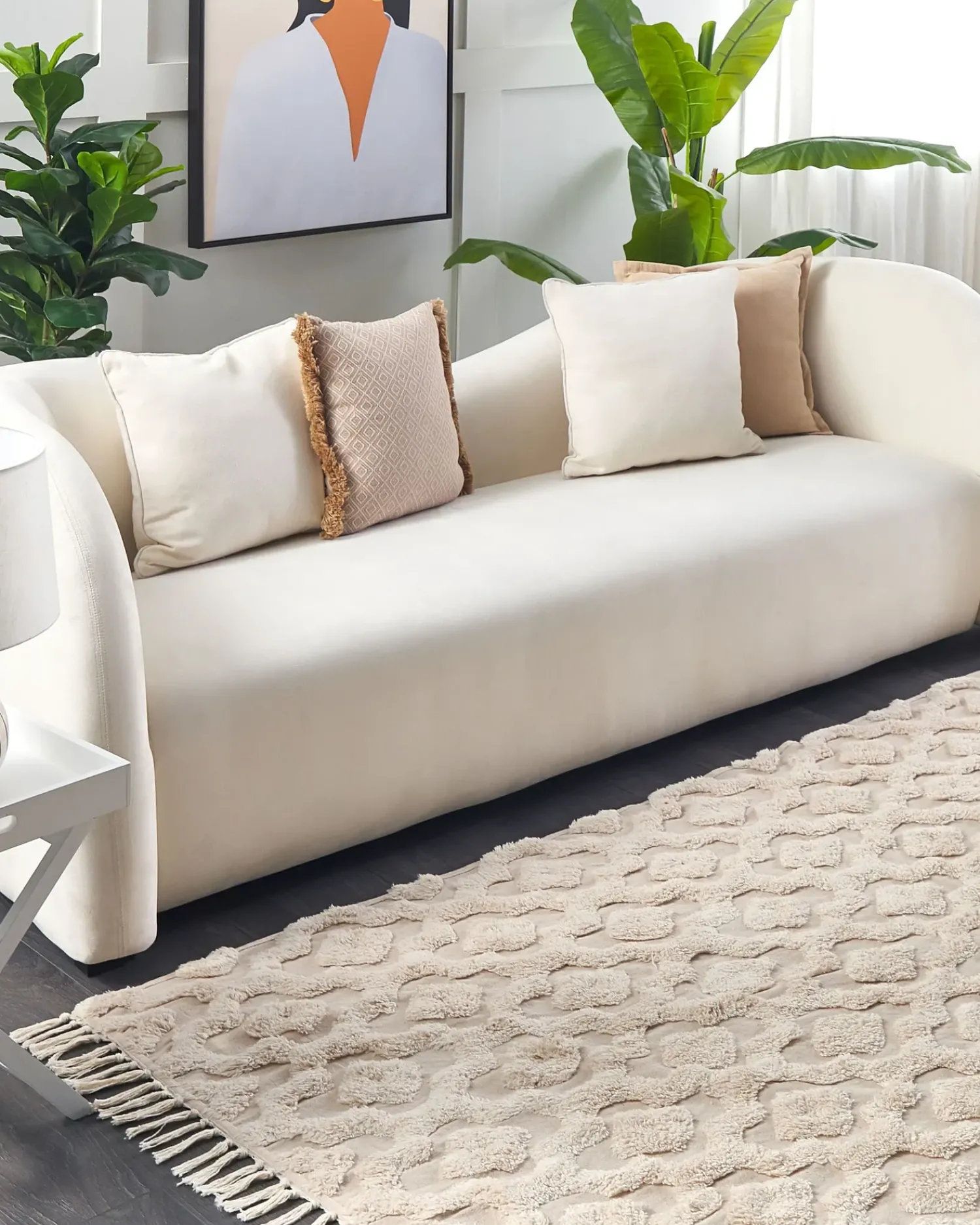 Hot Beliani Tappeto AKSARAY Cotone Beige