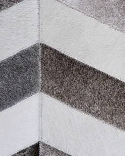 Sale Beliani Tappeto AKSAZ Multicolore 140 x 200 cm Pelle naturale Beige Grigio Marrone Multicolore