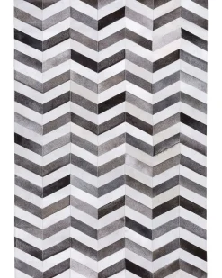 Sale Beliani Tappeto AKSAZ Multicolore 140 x 200 cm Pelle naturale Beige Grigio Marrone Multicolore