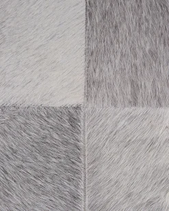 Clearance Beliani Tappeto ALACAM Pelle naturale Grigio