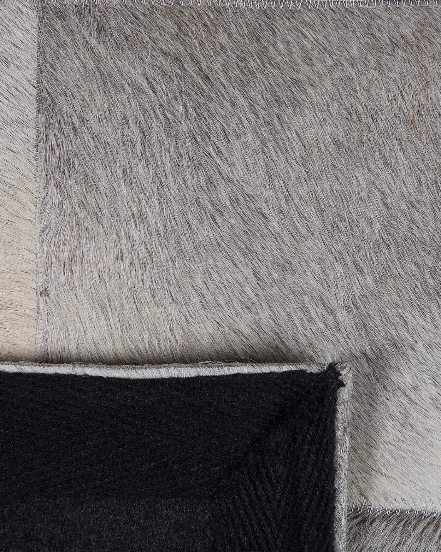 Clearance Beliani Tappeto ALACAM Pelle naturale Grigio