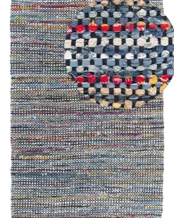 New Beliani Tappeto ALANYA Multicolore Cotone Blu Viola Multicolore
