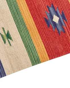 Outlet Beliani Tappeto ALAPARS Multicolore Cotone Kilim Beige Rosso Multicolore