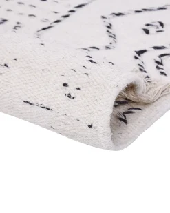 Hot Beliani Tappeto ALKENT Bianco Lana Bianco Nero