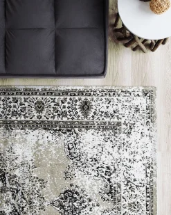 Online Beliani Tappeto ALMUS Grigio 140 x 200 cm Cotone Beige Grigio