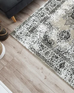 Online Beliani Tappeto ALMUS Grigio 140 x 200 cm Cotone Beige Grigio