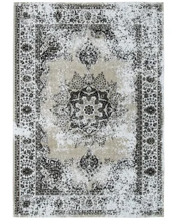 Online Beliani Tappeto ALMUS Grigio 140 x 200 cm Cotone Beige Grigio