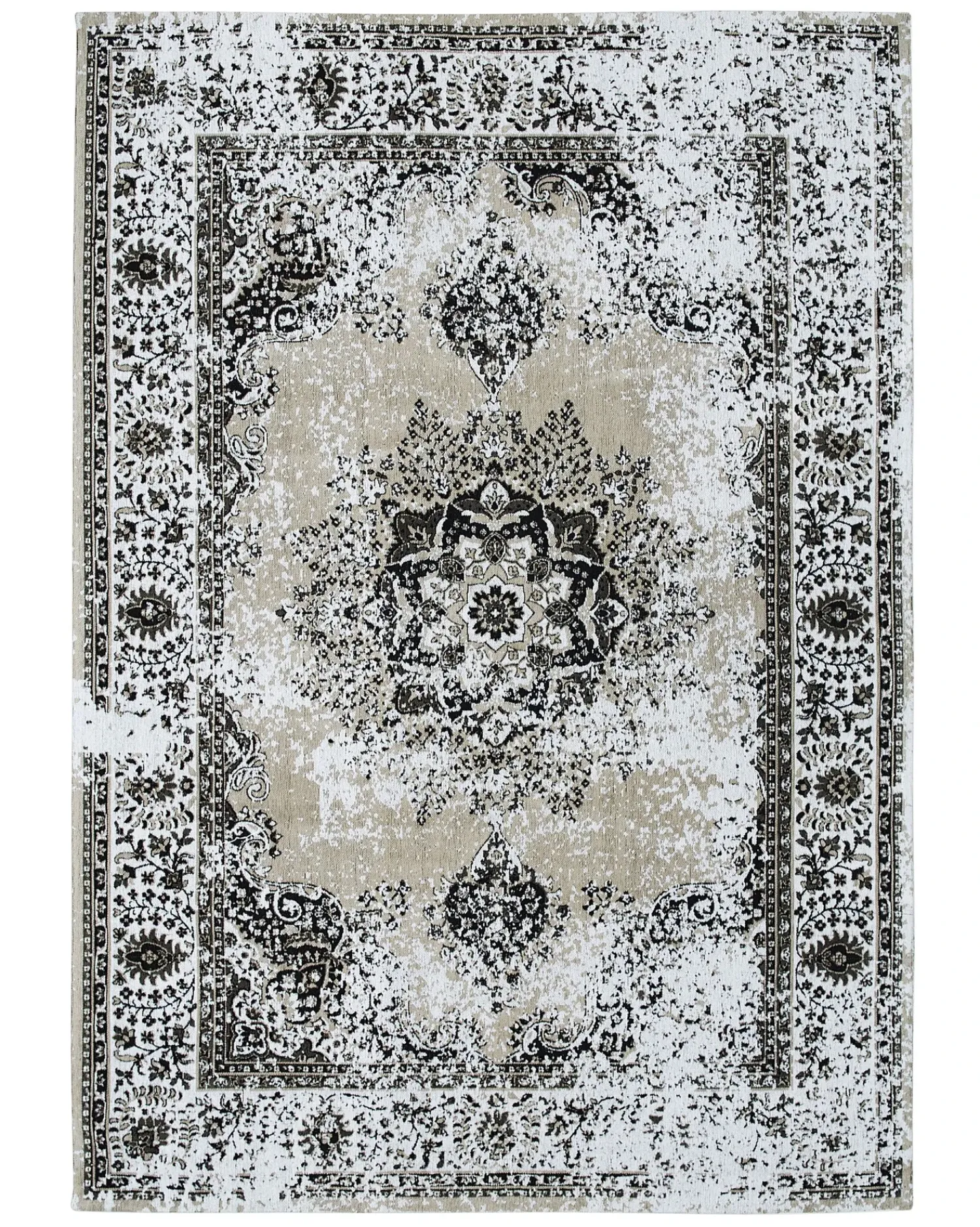 Online Beliani Tappeto ALMUS Grigio 140 x 200 cm Cotone Beige Grigio