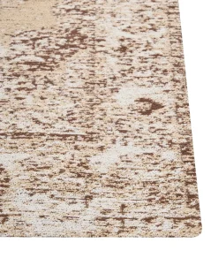 Outlet Beliani Tappeto ALMUS Marrone 80 x 300 cm Cotone Beige Marrone