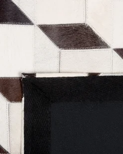 Clearance Beliani Tappeto ALPKOY Bianco Pelle naturale Bianco Beige Marrone Nero