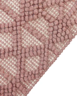 Online Beliani Tappeto ALUCRA 160 x 230 cm Lana Rosa