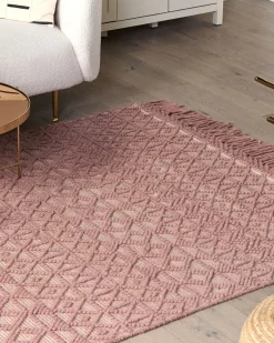 Online Beliani Tappeto ALUCRA 160 x 230 cm Lana Rosa