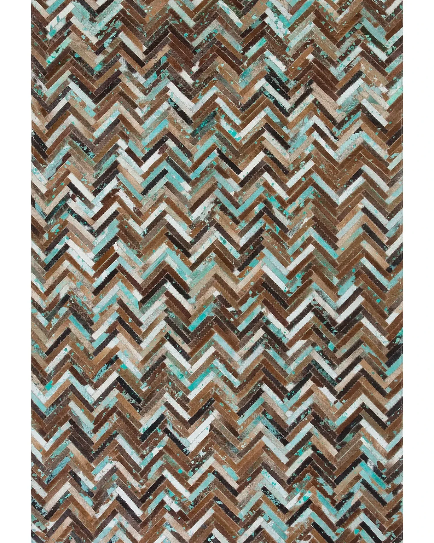Sale Beliani Tappeto AMASYA Marrone Pelle naturale Blu Marrone Multicolore