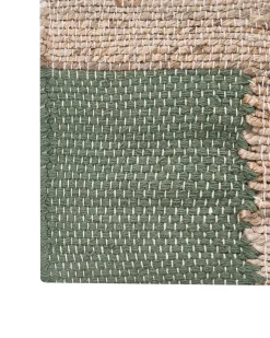 New Beliani Tappeto AMRAVATI Beige/Verde Iuta Beige Verde