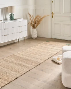 Discount Beliani Tappeto AMRAVATI Beige/Verde Iuta Beige Verde