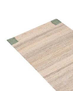 Discount Beliani Tappeto AMRAVATI Beige/Verde Iuta Beige Verde