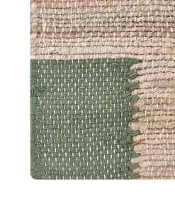 Discount Beliani Tappeto AMRAVATI Beige/Verde Iuta Beige Verde