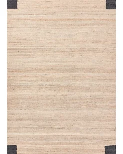 Outlet Beliani Tappeto AMRAVATI Nero/Beige Iuta Beige Nero