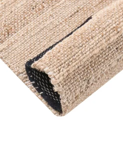 Outlet Beliani Tappeto AMRAVATI Nero/Beige Iuta Beige Nero