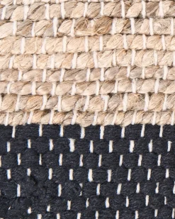 New Beliani Tappeto AMRAVATI Nero/Beige Iuta Beige Nero