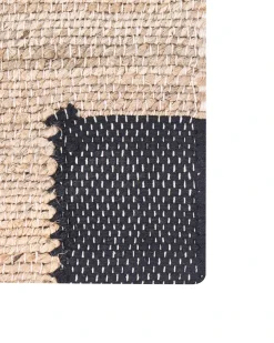New Beliani Tappeto AMRAVATI Nero/Beige Iuta Beige Nero
