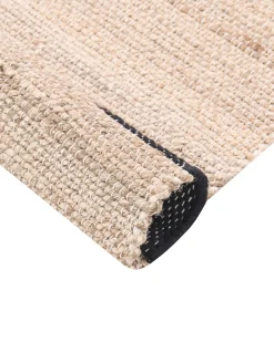 New Beliani Tappeto AMRAVATI Nero/Beige Iuta Beige Nero