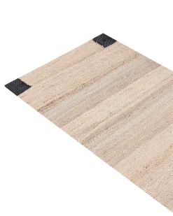 New Beliani Tappeto AMRAVATI Nero/Beige Iuta Beige Nero