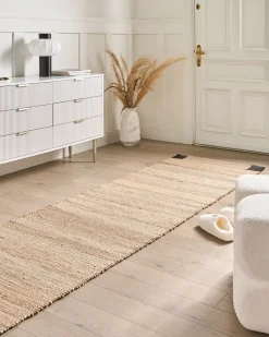 New Beliani Tappeto AMRAVATI Nero/Beige Iuta Beige Nero