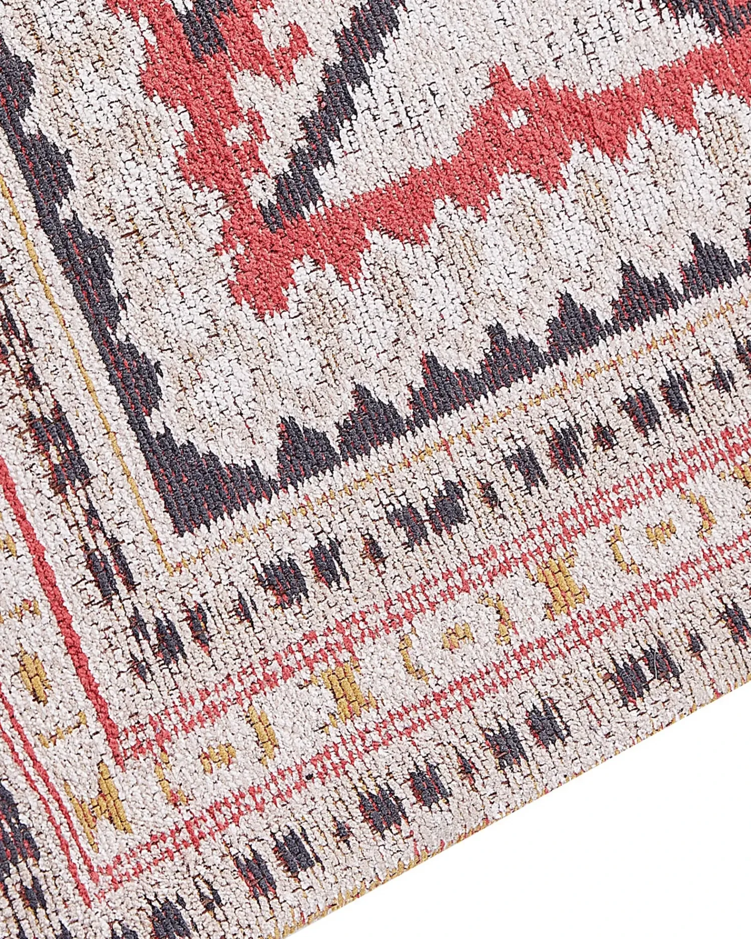 Hot Beliani Tappeto ANADAG Rosso Cotone Beige Giallo Rosso Nero
