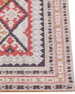 Hot Beliani Tappeto ANADAG Rosso Cotone Beige Giallo Rosso Nero