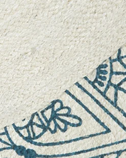 Discount Beliani Tappeto ANADERE Blu ø 120 cm Iuta Beige Blu