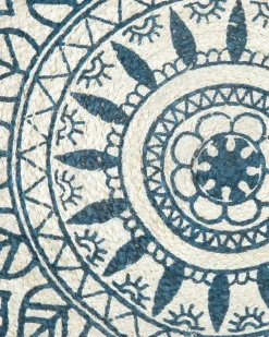 Discount Beliani Tappeto ANADERE Blu ø 120 cm Iuta Beige Blu