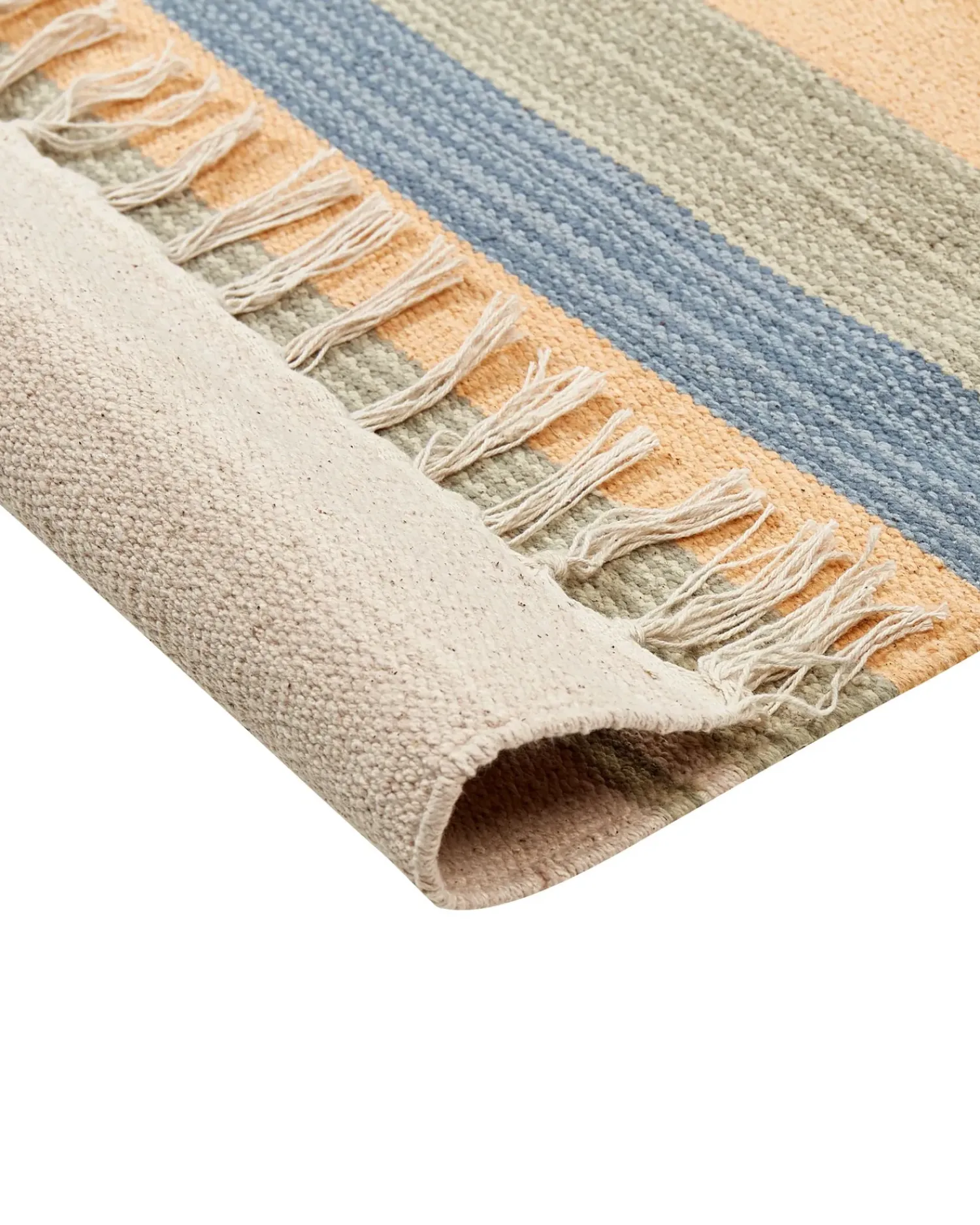 Clearance Beliani Tappeto APARAN Beige Cotone Kilim Beige Blu Rosso Multicolore