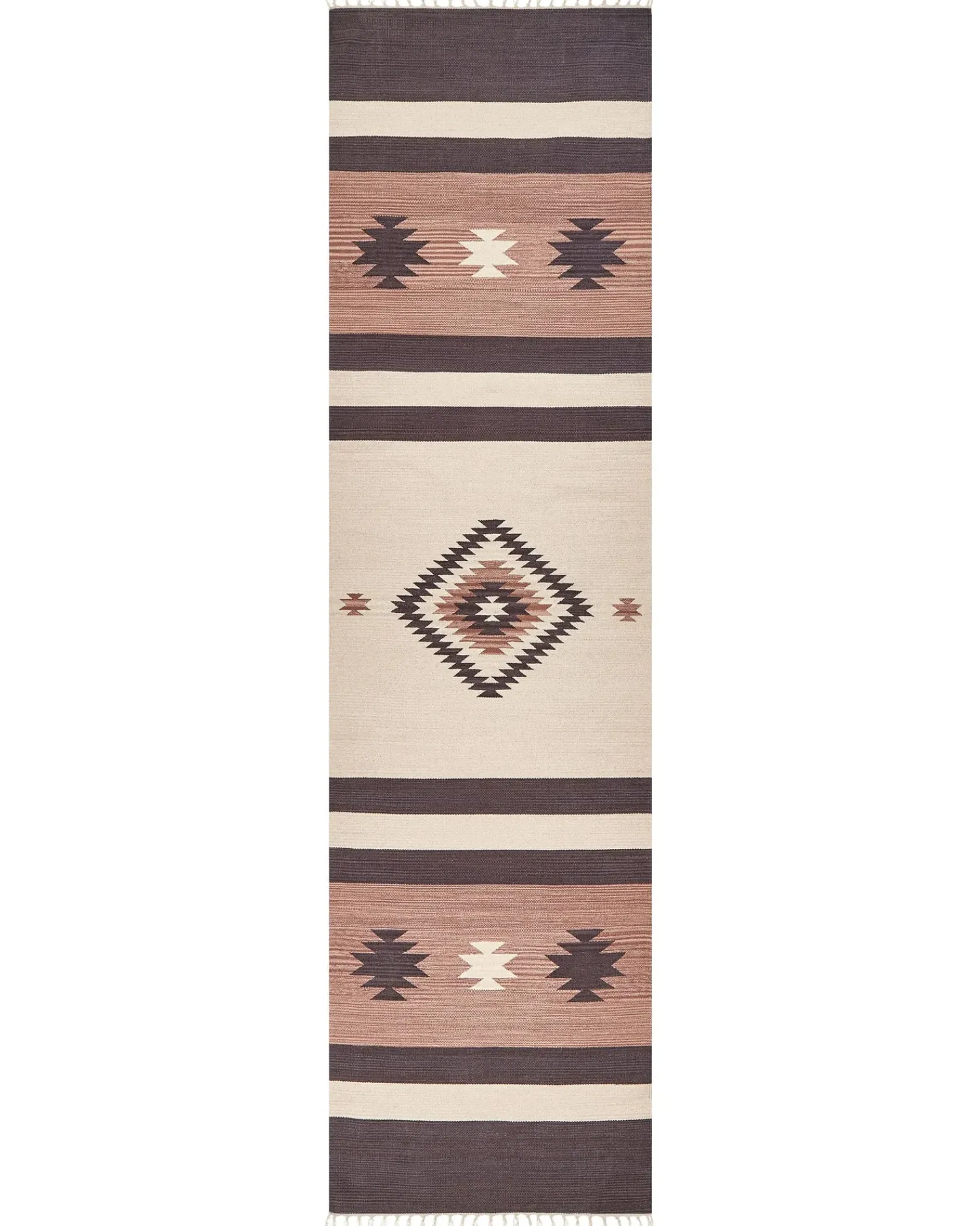 Clearance Beliani Tappeto ARAGATS Beige 80 x 300 cm Cotone Kilim Beige Marrone
