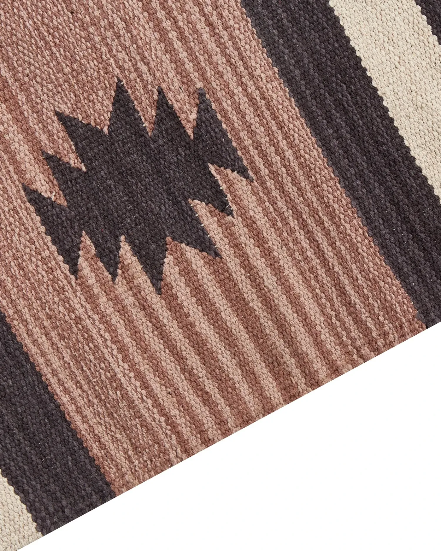 Clearance Beliani Tappeto ARAGATS Beige 80 x 300 cm Cotone Kilim Beige Marrone